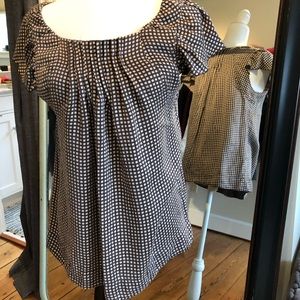 Gingham silk blouse